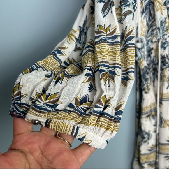 NEW Free People boho moonlight drive mini dress floral ivory combo size L - Picture 5 of 15